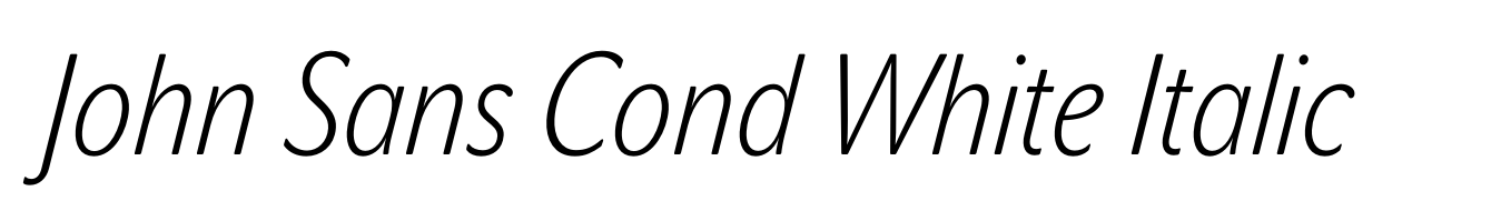 John Sans Cond White Italic